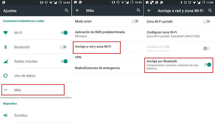 Cómo compartir la conexión a internet en Android bluetooth usb wifi router tehtering anclaje de red