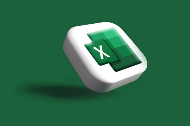 Ficha con el logo de Excel sobre fondo verde