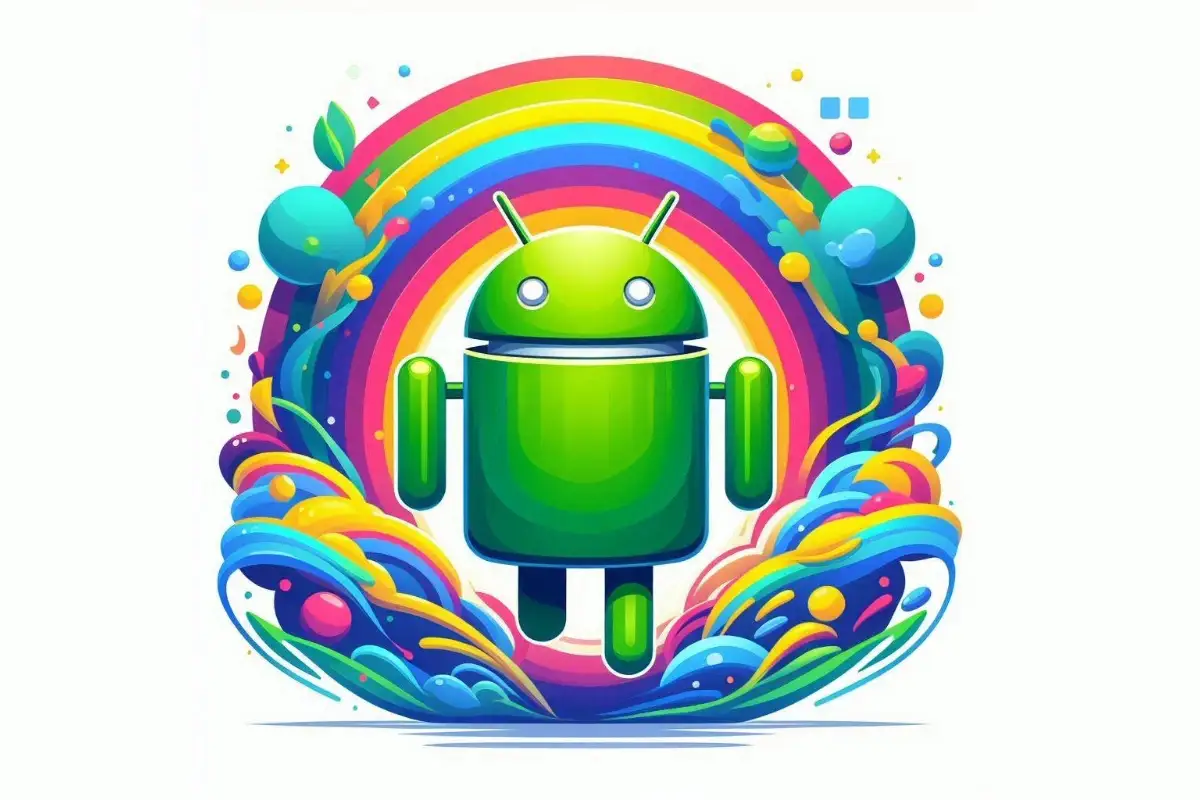 calibrar colores de la pantalla en android la mascota de android rodeada de colores