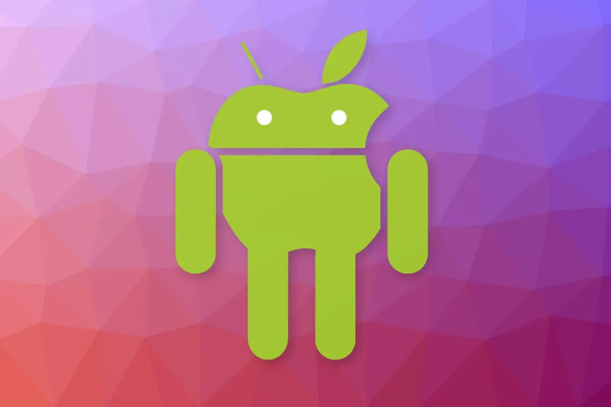 Robot de Android fusionado con el diseño de iOS