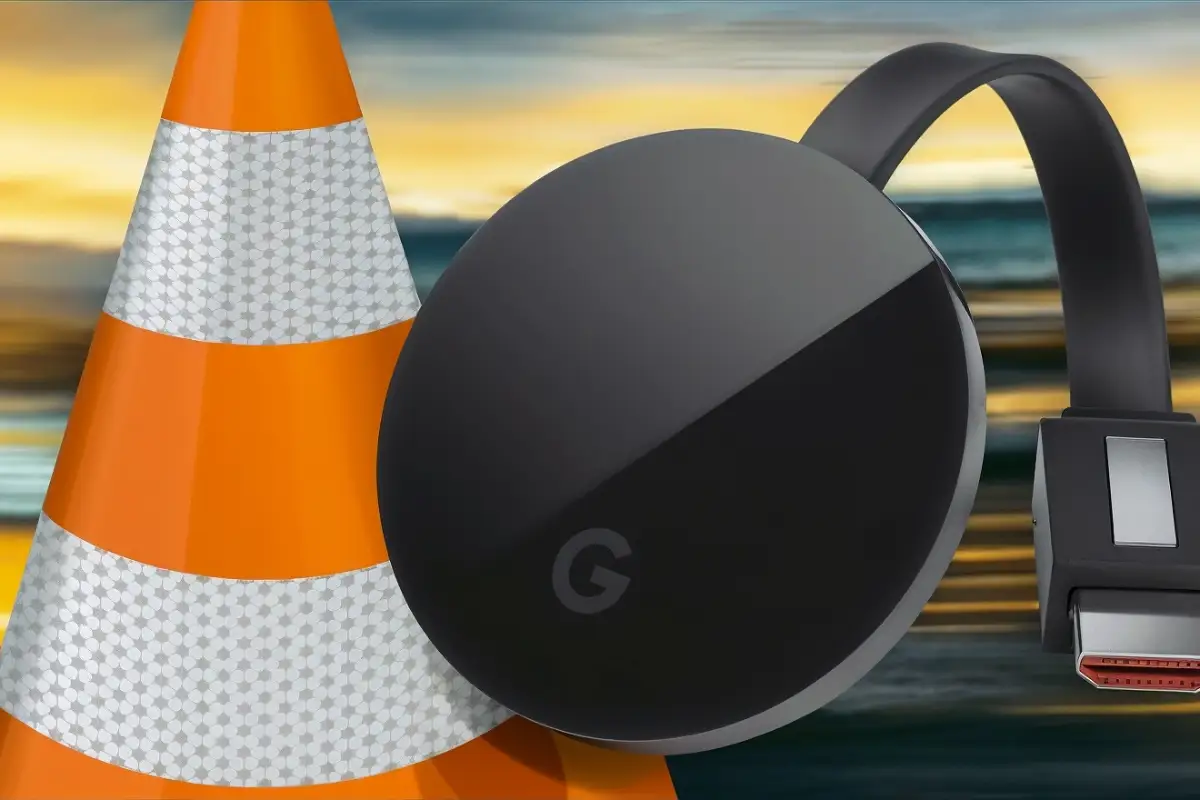 enviar-videos-desde-VLC-a-Chromecast un chromecast y el cono de vlc