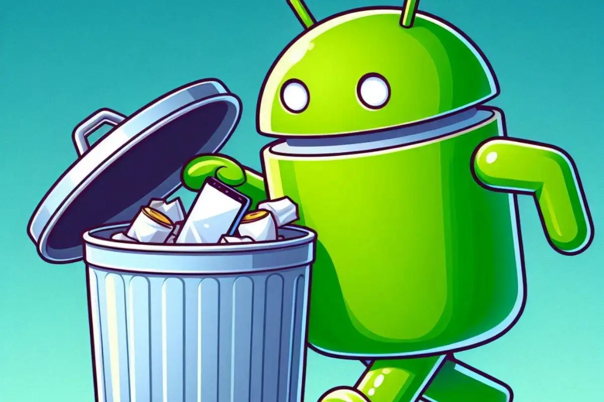 recuperar archivos eliminados en android la mascota verde de android y una papelera