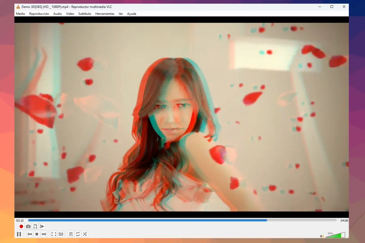 Ver videos en 3D con VLC Video con efecto 3D