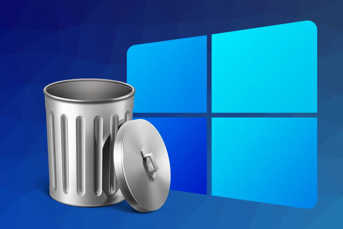 desinstalar programa por completo en windows windows al lado de una papelera