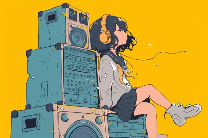 android aumentar volumen de sonido maximo chica al lado de unos altavoces