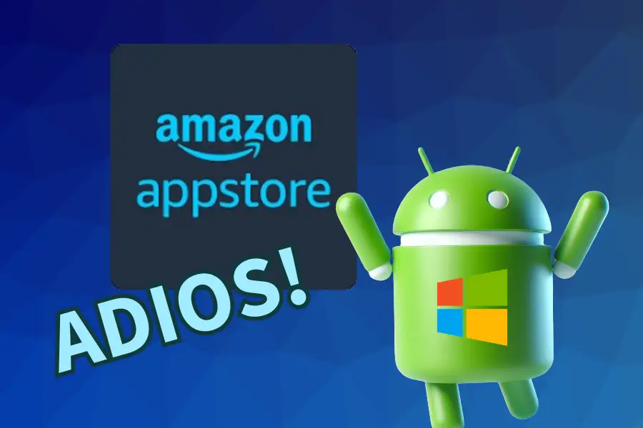 Amazon Appstore deja de ser compatible con Windows 11 La mascota de Android y el logo de Amazon Appstore