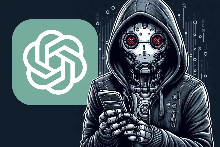 ChatGPT hacer jailbreak para obtener respuestas sin censura Un robot desarrollador y el logo de chatGPT