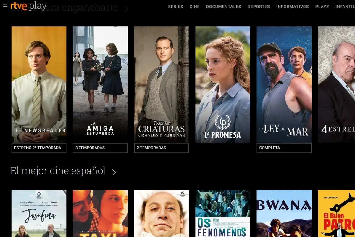RTVE Play ahora requiere registro y otras novedades Pantalla de inicio de RTVE Play