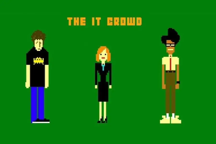 The IT Crowd episodios completos en el canal oficial de la serie en YouTube Portada pixel art de IT Crowd
