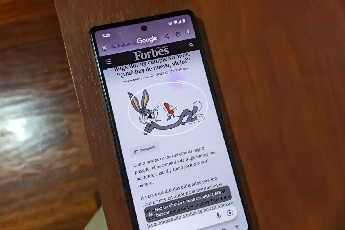 Como usar rodea para buscar de Google Móvil con la función rodea para buscar