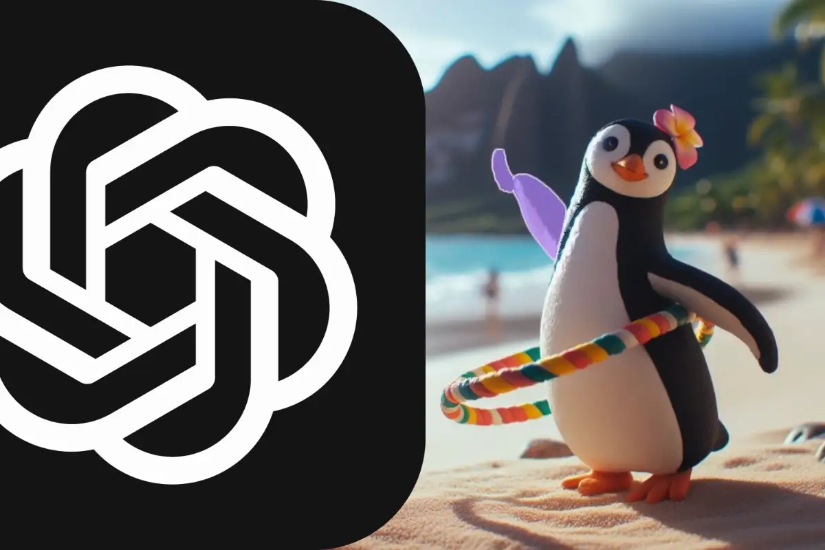 DALL E 3 editar imagenes en ChatGPT Un pingüino bailando con un hula hop