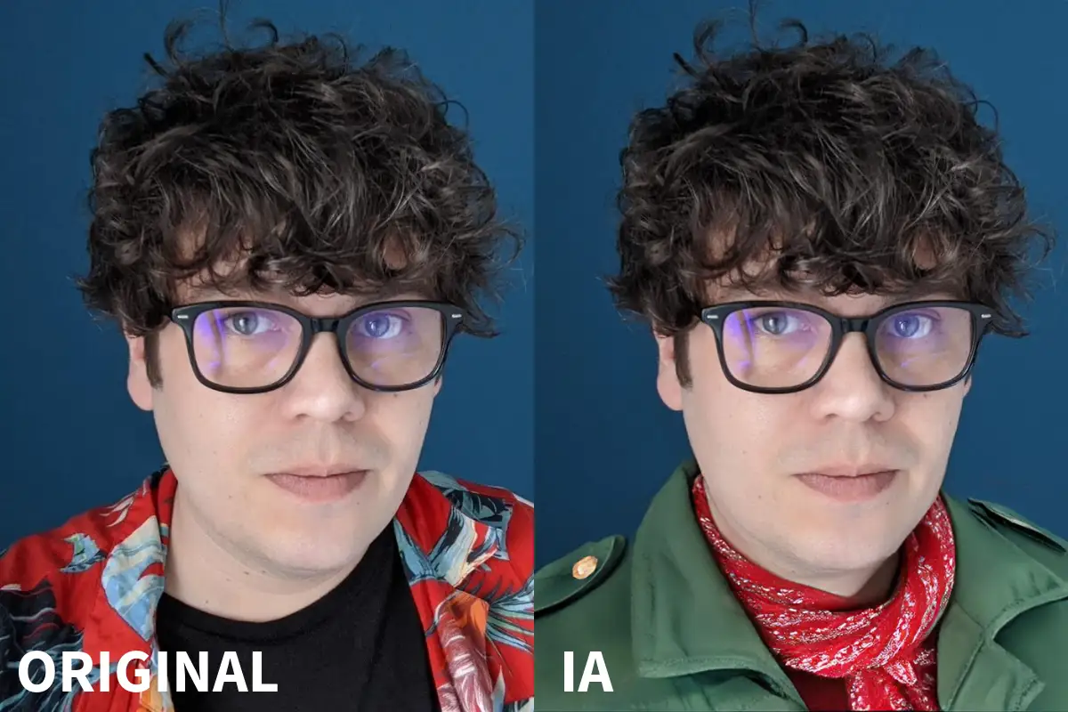 Como cambiar de ropa en una foto con IA Una persona con la ropa cambiada por IA