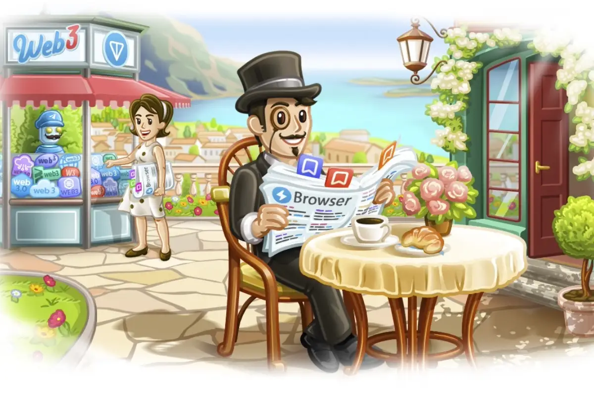 Telegram tienda de mini apps un hombre leyendo el periodico