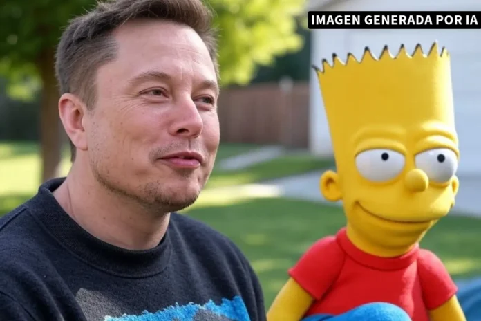 grok 2 generador de imagenes ia de twitter elon musk y bart simpson